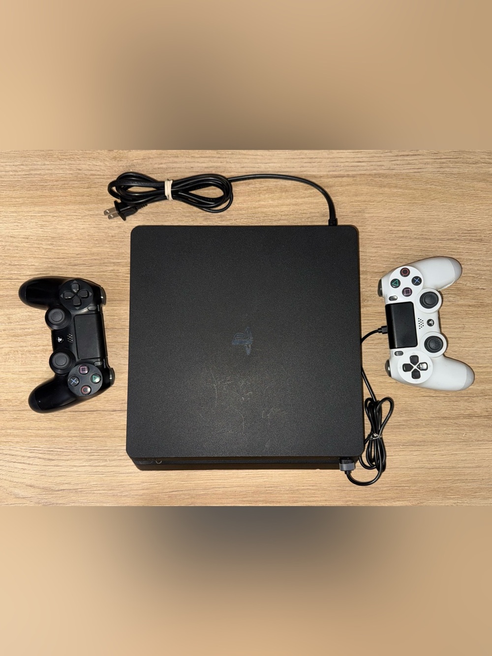 PLAYSTATION 4 Sony Slim Console with Dual 2-Controllers - Black.